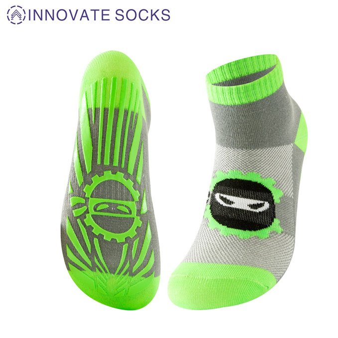Unisex Printed Trampoline Grip Socks, Ankle Length at Rs 45/pair