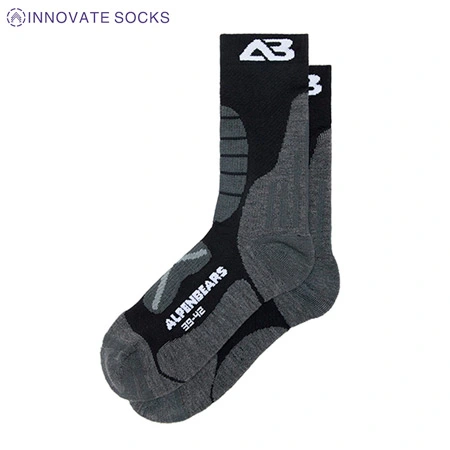 Partially Thickened Merino Wool Outdoor Hiking Mid-calf Non-slip Wear-resistant Terry Deodorant Socks